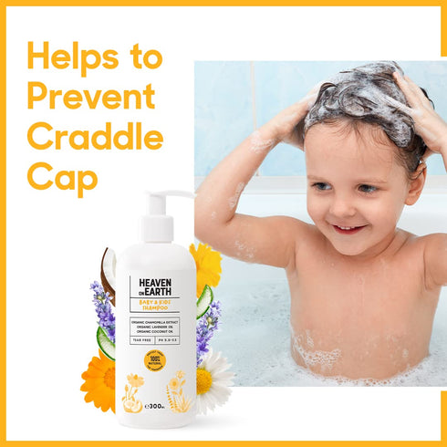Heaven on Earth - Baby Shampoo and Body Wash, Natural Plant Based Tear Free Shampoo for Kids & Toddlers, Ideal Cradle Cap, Paraben Sulfate Gluten ...