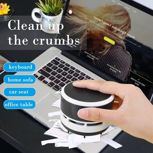 FineInno Desk Vacuum Cleaner Mini, Portable Desktop Vacuum, Mini Crumb Dust Desk Vacuum Cordless Sweeper for Home, Office,Cars,Pet Hairs,No Batter...