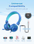 iClever HS21 Kids Headphones with Microphone for Virtual School- Rotatable Extendable Mic - 94 dB Volume-Safe Headphones for Kids, Wired Foldable ...
