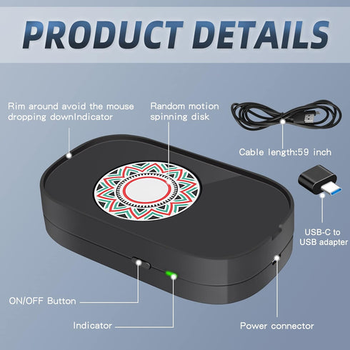 Mouse Jiggler, Undetectable Mouse Mover Wiggler Shaker with Drive Free USB Port Simulate Mouse Automatic Random Movement to Prevent Computer Lapto...