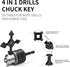 4 in 1 Drills Chuck Key 4 Way Multifunctional Steel Fit Handheld Universal Chuck Key Power Drilling Tool for Most Drills and Power Tools...