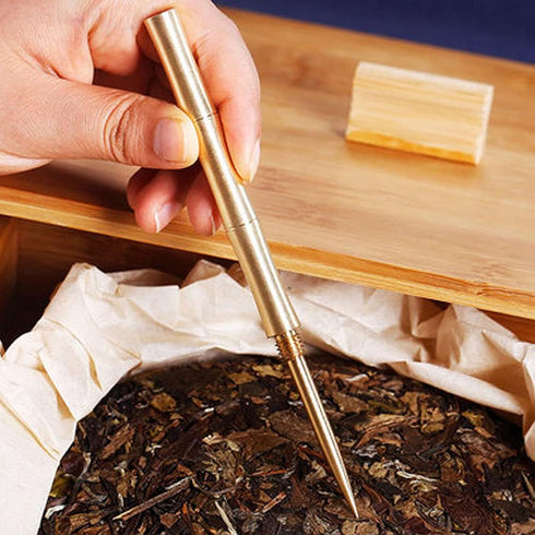haowei 1Pcs Pure copper Puer Puerh Tea Knife Needle Professional Ice Pick Tea Cake Pick Tool for Breaking Prying Brick for Kitchen Bars Bartender ...
