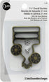 Dritz 6-38 Overall Buckles with No-Sew Buttons for 1-1/4-Inch, Antique Brass 2-Count...