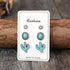 3Pcs Western Turquoise Stud Earrings Set Natural Turquoise Bohemian Cactus Pumpkin Flower Lightning Earrings Vintage Jewelry Gifts for Women Girls...