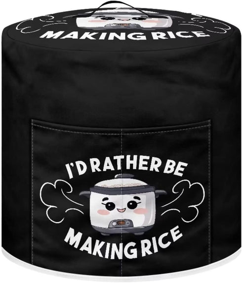 I'd Rather Be Making Rice Pressure Cooker Cover Round Dust Cover Black Funny Designs Air Fryer Cover Kitchen Appliance...