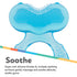 Nuby Soft Silicone Teether with Massaging Bristles | 2 pack: Blue | 3m + | Travel Case Included...