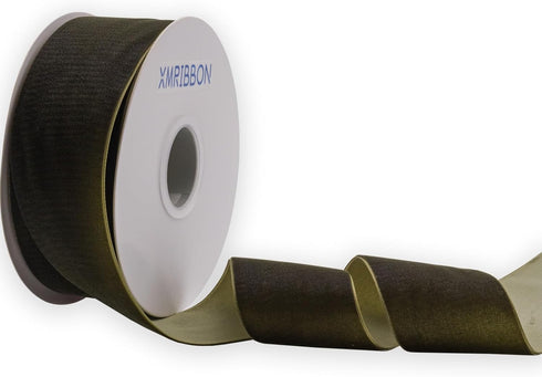 Olive Green Velvet Ribbon Single Sided,2 Inch by 10 Yards Spool...