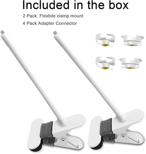 2 Pack Baby Monitor Mount Compatible with HelloBaby HB6550 HB65/HB66/HB248,Nanit Pro Smart Baby Monitor & Flex Stand, Flexible Clip Clamp Mount Lo...