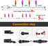 C7 Halloween String Lights - 50 LED 24Ft Smooth Bulb Orange Purple Lights - Extendable 8 Modes Fairy Halloween Lighting for Outdoor Garden Yard Ho...