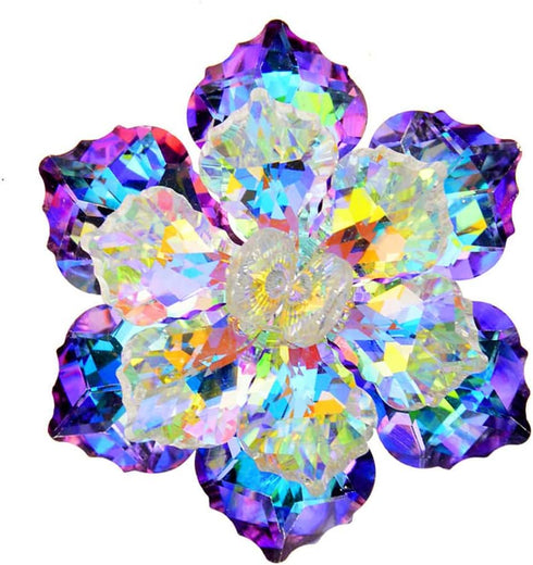 Shining Crystal Flower Brooch For Women Handmade Lapel Pin Jackets Clothes Badge Party Accessories Jewelry Gifts for Bridal Women Girl...