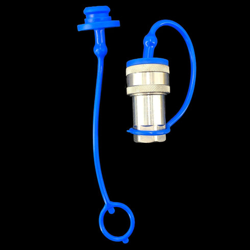 2sets 1/2 ISO A+ISO 5675 Hydraulic Coupler Male Dust Cap and Female Plug Cover,Hydraulic Quick Disconnects Port Plug Cover Fittings, Yellow + blue...
