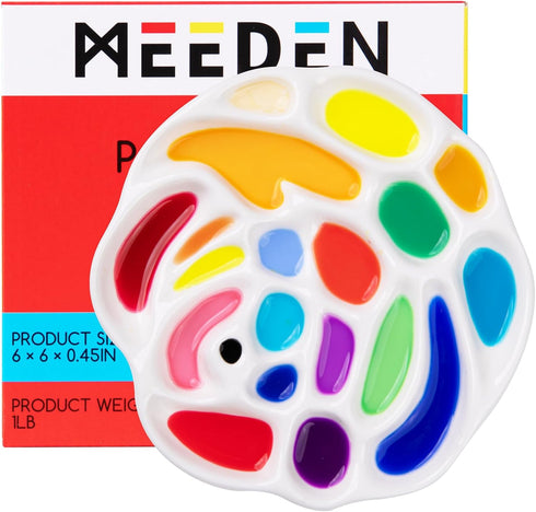 MEEDEN Porcelain Paint Palette, Ceramic Watercolor Pallet Mixing Tray, Rose Shaped Design...