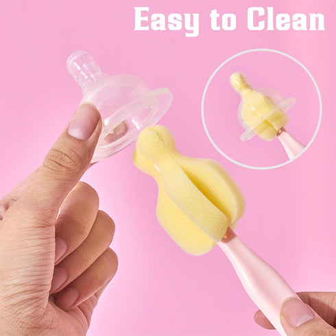 INVODA Cleaning Brush Set, 8PCS Portable Bottle & Nipple Brushes Sponge Material, Soft & Fluffy Texture, Comfortable Grip, Hanging Holes, BPA Free...