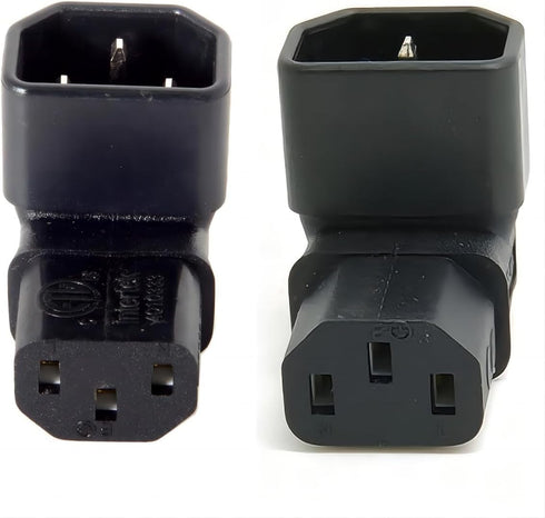 chenyang 2 Pack IEC 320 C14 to C13 Power 90 Degree Right Angled Extension Converter Connector Adapter...