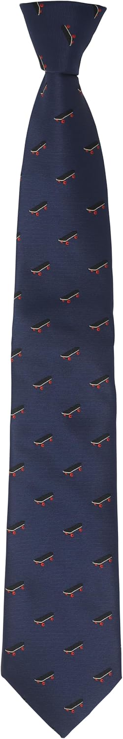 Skateboard Pattern Necktie With Gift Box Black Skateboard Navy Color Sports Fun Wedding Gift Accessory Tie...