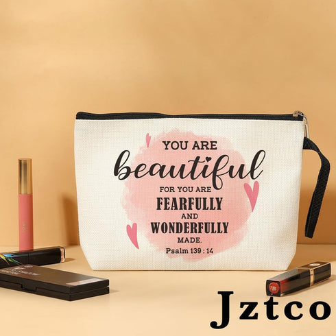 Inspirational Christian Gifts for Women Makeup Bag, Encouragement Religious Gifts Makeup Zipper Pouch Bag Bible Verse Cosmetic Bag Scripture Chris...