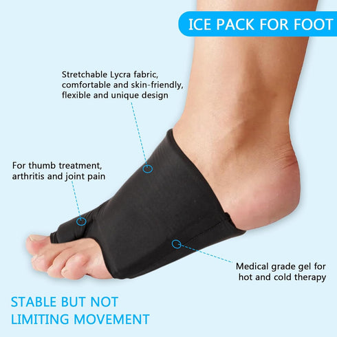 Foot Ice Packs Big Toe for Bunion Relief Gout Pain Relief, Reusable Toe Ice Pack for Hot & Cold Therapies, Gel Foot ice Pack for Swelling, Spraine...