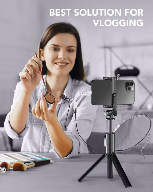 PoP voice Professional Lavalier Lapel Microphone Omnidirectional Condenser Mic for iPhone Android Smartphone,Recording Mic for Youtube,Interview,V...