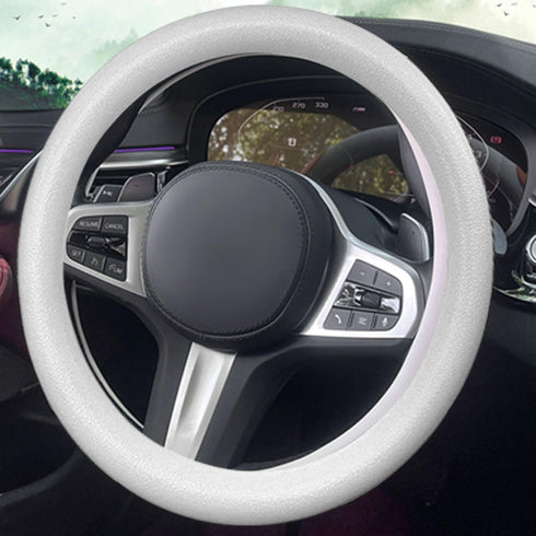 Car Steering Wheel Cover, Soft Odorless Silicone Steering Wheel Protector, Anti-Slip Auto Steering Wheel Cover Universal Fit 14 Inch, Vehicle Inte...