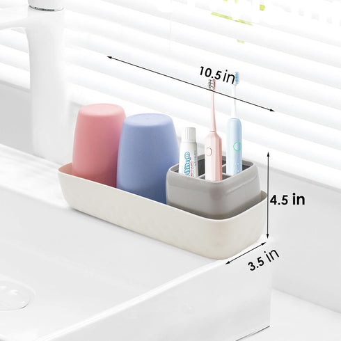 Toothbrush Holder Toothpaste Holder for Bathroom Vanity Organizer Countertop with Bathroom Cups, Electric Toothbrush Holder, Kids Bathroom Decor, ...