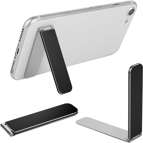 Ultra-Thin Cell Phone Holder, Adjustable Mini Alloy Phone Kickstand Portable Foldable Phone Stand Adjustable Angle for Mobile Phone Tablet Univers...
