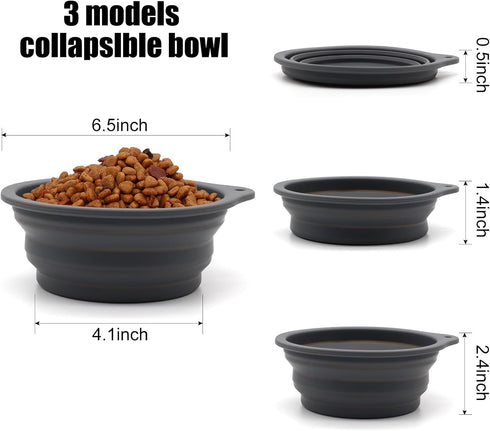 SLSON Collapsible Dog Bowl Foldable Dog Travel Water Bowls Integrated Molding No Plastic Rim Portable Pet Feeding Bowl for Walking Hiking Outdoors...