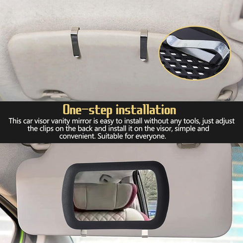 1 PC Car Sun Visor Vanity Mirror, Clip-on Automotive Cosmetic Vanity Mirror, Deluxe Makeup Sun-Shading Mirror, 6.57"x4.33" Universal Vehicle Inter...