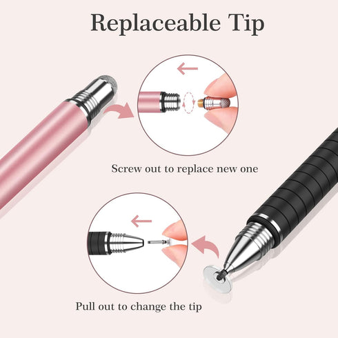 MEKO Stylus Pens for Touch Screens, 2 in 1 Universal Disc Stylus Pens for iPhone, iPad and All Capacitive Cell Phones, Tablets, Laptops Bundle wit...