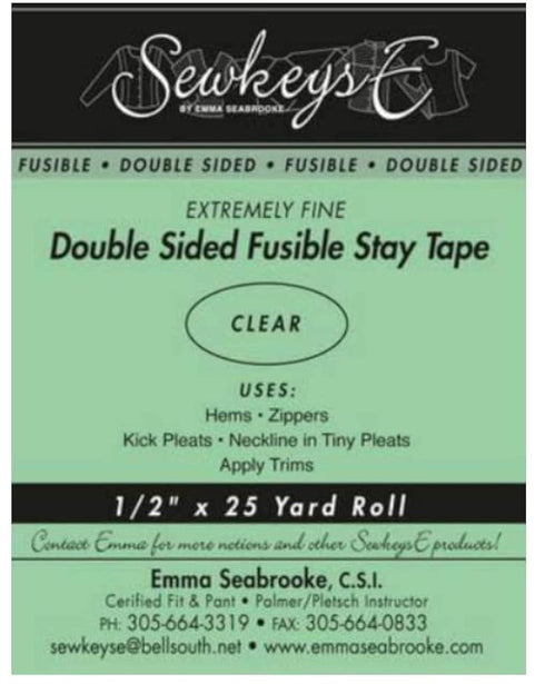 Field's Fabrics Clear - 1/2" Double Sided Fusible Stay Tape - 0.5" X 25 Yards SewkeysE Extremely Fine Sold by The 25 Yard Roll (DSFST.5) M494.21...