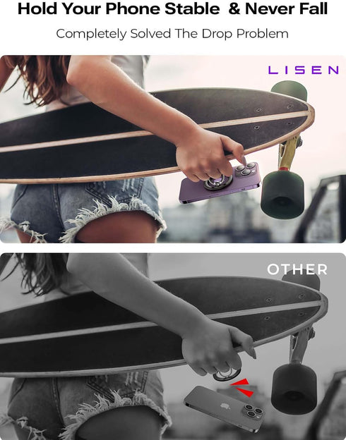 LISEN for Magsafe Phone Grip Holder Magnetic Phone Ring, Rotatable Phone Ring Holder Stand Finger Holder for iPhone 15 Pro Max Plus iPhone14 13 12...