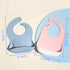 Silicone Bibs for Babies and Toddlers 2 Sets Feeding Bibs for Boy and Girl, Adjustable Soft Waterproof Bibs with Food Catcher Pizza...