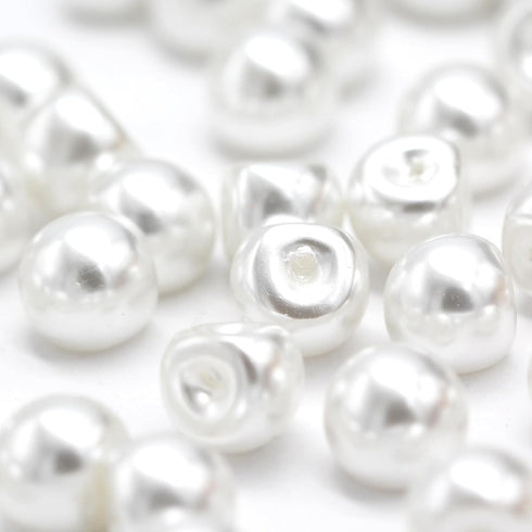 10mm Round White Pearl Buttons for Sewing, Shirts, Skirts, Wedding Dresses, Handmade Decorations, DIY Crafts (50pcs 10mm(0.394inch))...