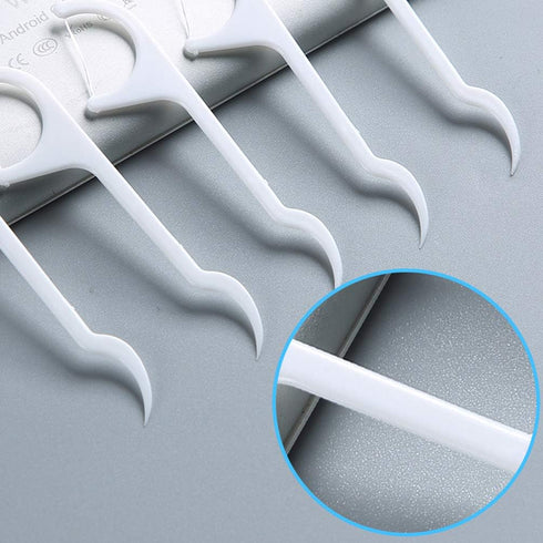 100 Pcs Disposable Dental Floss Sticks Teeth Cleaner Oral Care with Portable Plastic Case...