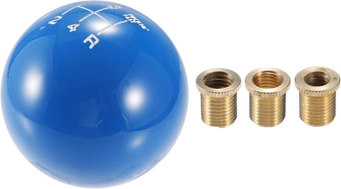 Car Manual 4 Speed Ball Gear Shift Knob Kit, Round Short Throw Shifter Universal for Manual Transmission Vehicles Durable Acrylic Blue with Adapte...