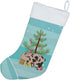 Caroline's Treasures BB9302CS Mini Miniature Pig Christmas Christmas Stocking, Teal Fireplace Hanging Stockings Christmas Season Party Decor Famil...