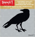 Stencil1 Raven Stencil - Durable Quality Reusable Mylar Stencils - Great for Halloween & Pumpkin Decorating Art Craft - 5.75" x 6"...