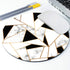 Marble Texture Design with Golden Geometric Lines Mouse pad, Black and White Marbling Surface Round Non-Slip Rubber Mousepad Gaming Mouse Pad...