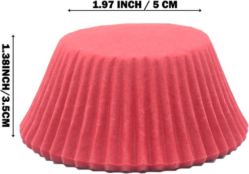 Premium Red Greaseproof Cupcake Liners Muffin Paper Baking Cups Standard Size, 100-Count...