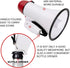 MyMealivos Portable Megaphone Bullhorn 20 Watt Power Megaphone Speaker Voice and Siren/Alarm Modes with Volume Control and Strap (White&Red)...