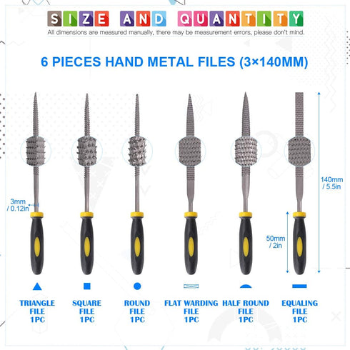 Glarks 18Pcs Assorted Wood Rasp Set Include 12Pcs Mini Hand Metal Files, A Brush and Storage Box with 4Pcs Sandpaper for Fixing Jewelers Diamond W...