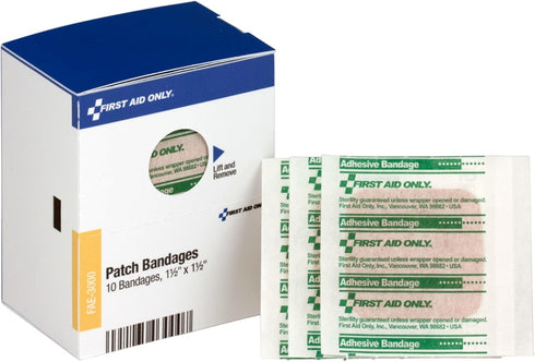 First Aid Only - FAE3000 Patch Bandages, 1 1/2 x1 1/2, 10 Count...