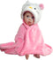 Hooded Toddler Blanket | Plush Soft Animal Baby or Infant Hoodie Blankie 36x27 + Hood (Light Pink)...