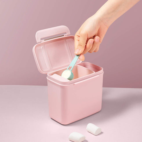 Formula Dispenser with Scoop Milk Powder Formula Containers for Travel Baby Food Storage and Snack Cup for Outdoor Activities On-The-Go Pink(Outer...