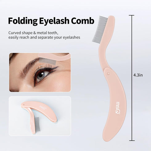 Eyelash Comb MSQ Eyelash Separator Tool Eyelash Comb Separator Folding Eyelash Brush Separator Lash Comb for Eyelash Makeup Brush (khaki)...