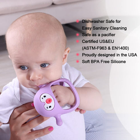 Smily Mia Smily Mia Penguin Teethers, Silicone TeethingToys for Babies 0-6Months, Baby Teethers for 3-6Months, Hand Teether for Infants, Pacifiers...
