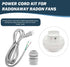 6Ft 3 Prong Power Cord Kit for RadonAway Radon Fans and Spruce Dryer Boost Fans, 18 Gauge Power Cord Also for Small Power Tools...