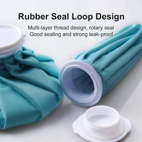 Ice Pack for Injuries Reusable, Ice Bag Reusable 9" Hot Water Bag for Hot & Cold Therapy, No-Leak Elastic Ice Bag for Pain Relief, Menstruation Pa...