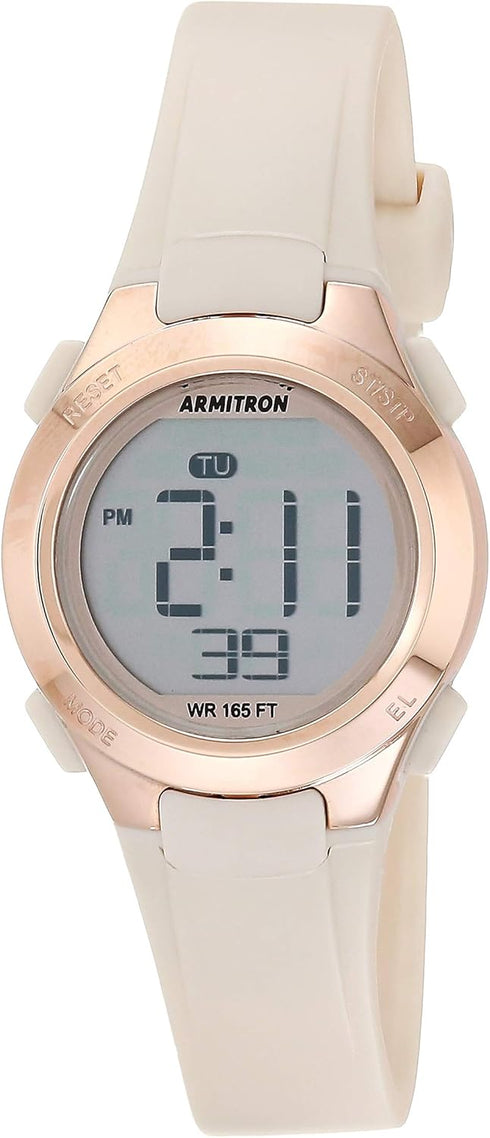 Armitron Sport Women's Digital Chronograph Blush Pink Resin Strap Watch, 45/7135PBH, Blush Pink/Rose Gold...
