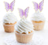 Set of 66 Pack Purple Gold Cupcake Toppers Mixed Size&Colour 3D Butterfly Cake Picks Decorations with Dot Glue and Support Stick for Girl Women We...