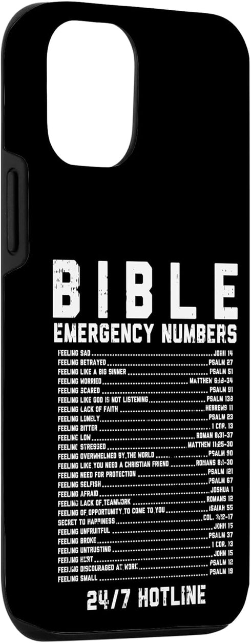 iPhone 14 Pro Bible Emergency Numbers Verse God Jesus Faith Christian Gift Case...